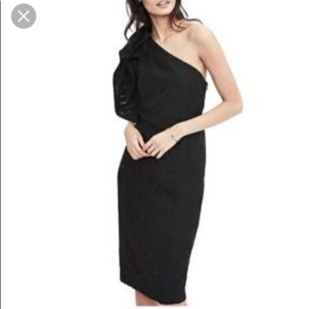 Banana Republic one shoulder ruffle dress sz 8